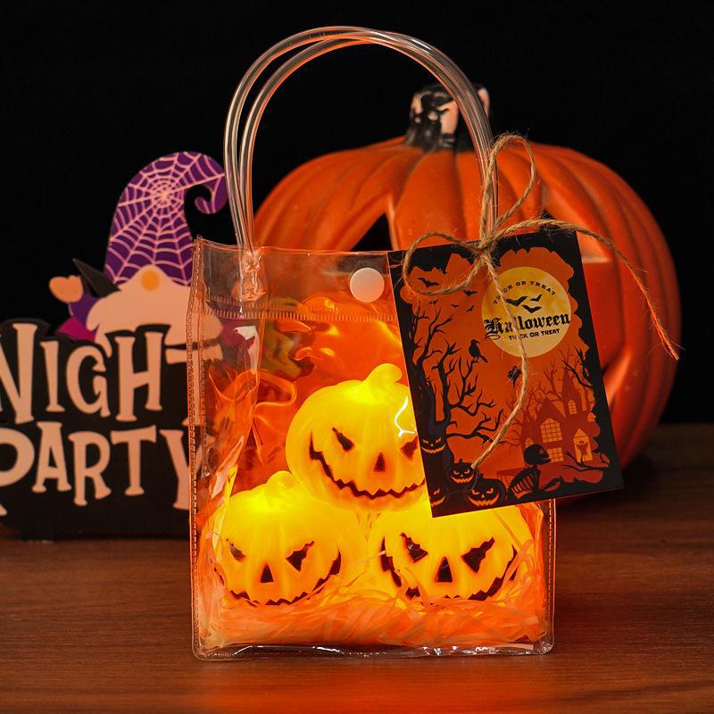Halloween Portable LED Pumpkin Lantern Candle Lamp for Party Decoration