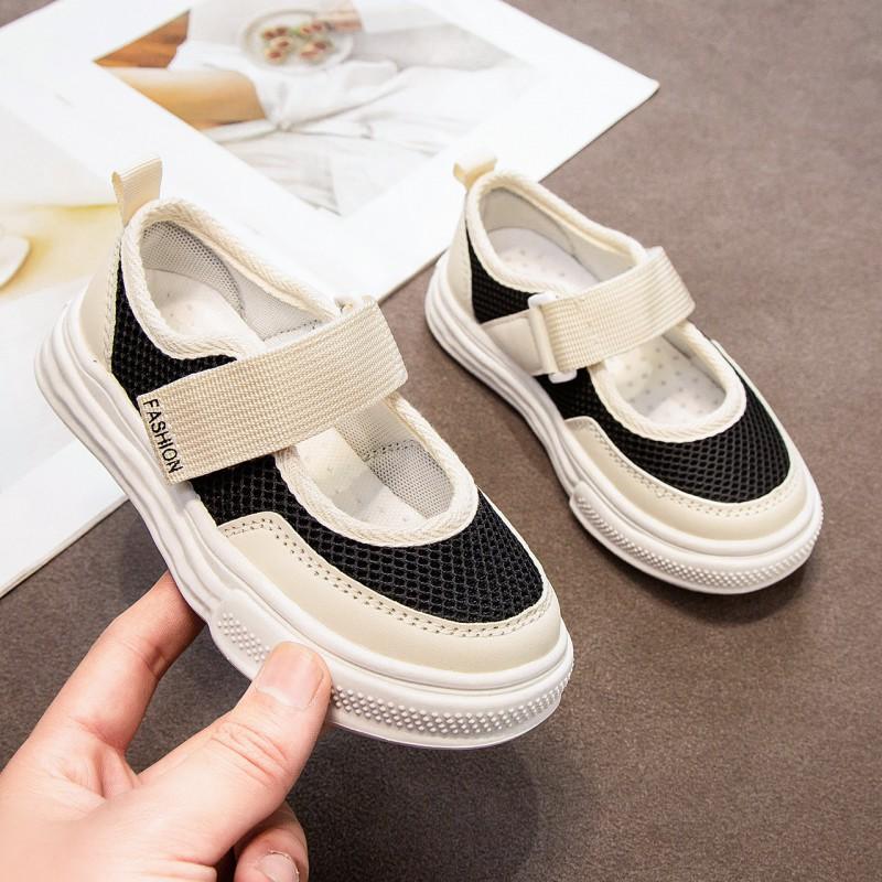 Kids Casual Sneakers School Outdoor Play Breathable Mesh Upper Non-Slip Sole Unisex Low Top Flat Shoes