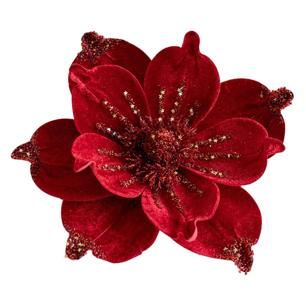 Weihnachtsblumendekor Elegante glitzernde künstliche Blumen für festliche Arrangements