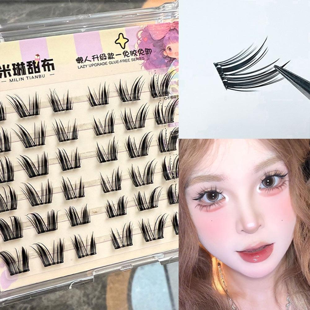 With Jelly Glue Strips Self-Adhesive Eyelashes Glue Free Manga Lashes Popular False Eyelashes Girl