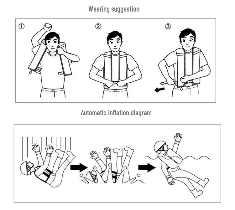 Portable Automatic Inflatable Life Jacket for Adults: Ideal for Fishing, Boating, and Aviation