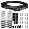 Schwarze Flexible Decken-Vorhangschienen-Set 5m Biegsam Fenster Raumteiler für Wohnzimmer Badezimmer Verstellbares Halterungsset