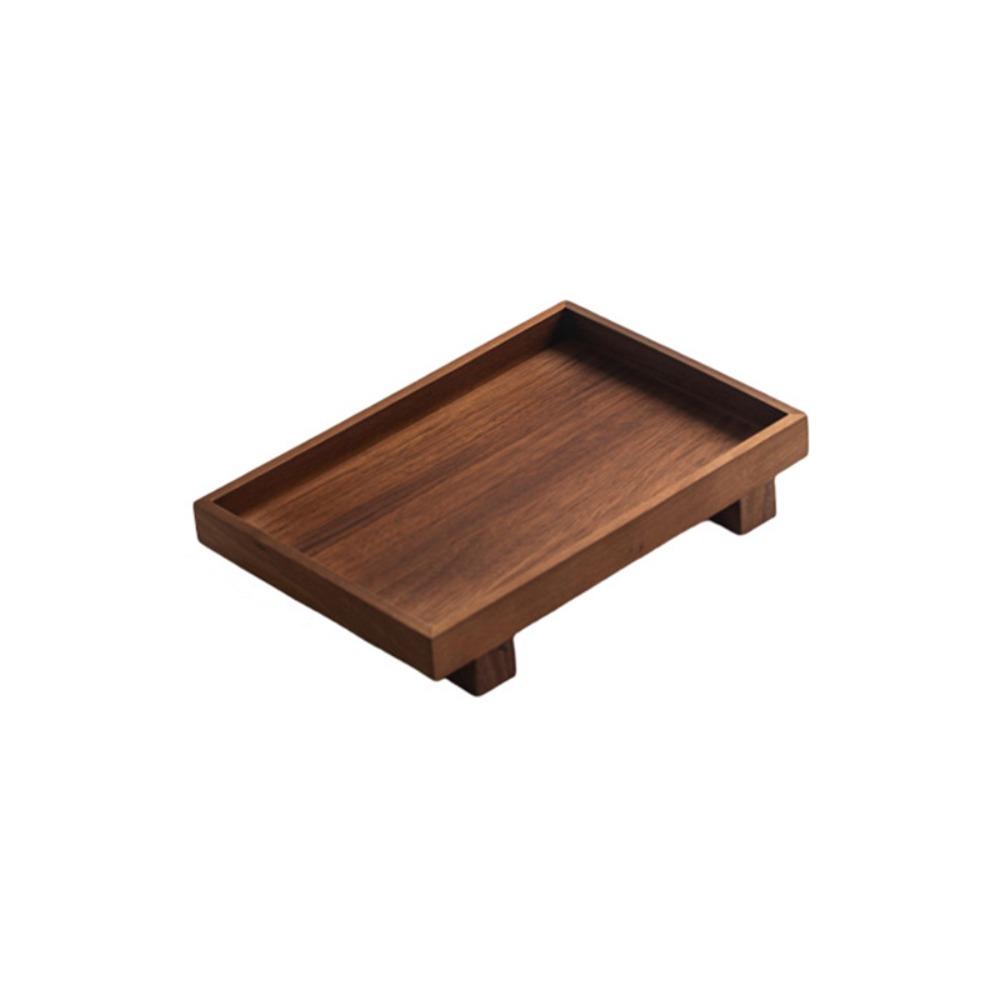 Rectangular Japanese Style Wooden Tray Solid Wood Jewelry Storage Plate Desktop Shelf  Massage Room S-Wood