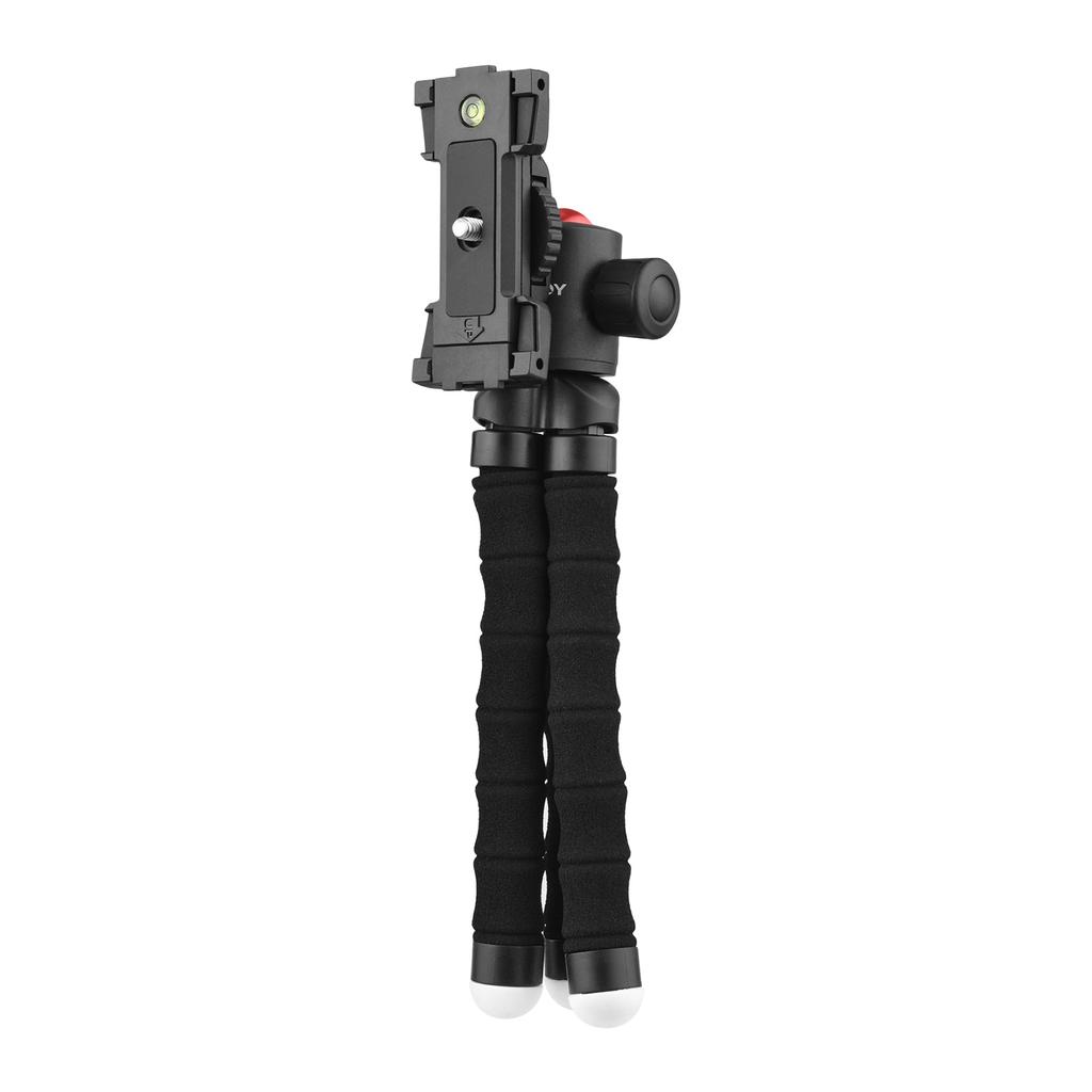 KINGJOY KT 500+BD 50 Flexible Mini Octopus Tripod Rotatable Ball Head with Adjustable Cold Shoe Hidden Phone Clip 1 4