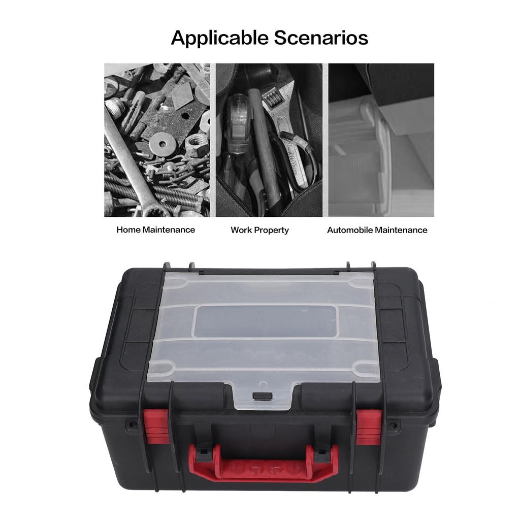 Black Multifunctional Hardware Tool Box Portable Plastic Storage Box for Parts Organization Portable Parts Box Plastic Tool Box