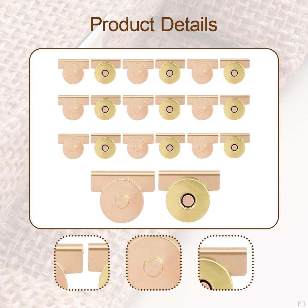 10 Pair Button Bag Hardware Crafts DIY Clip Clasp Buckle Removable for Purses and Tote Snap