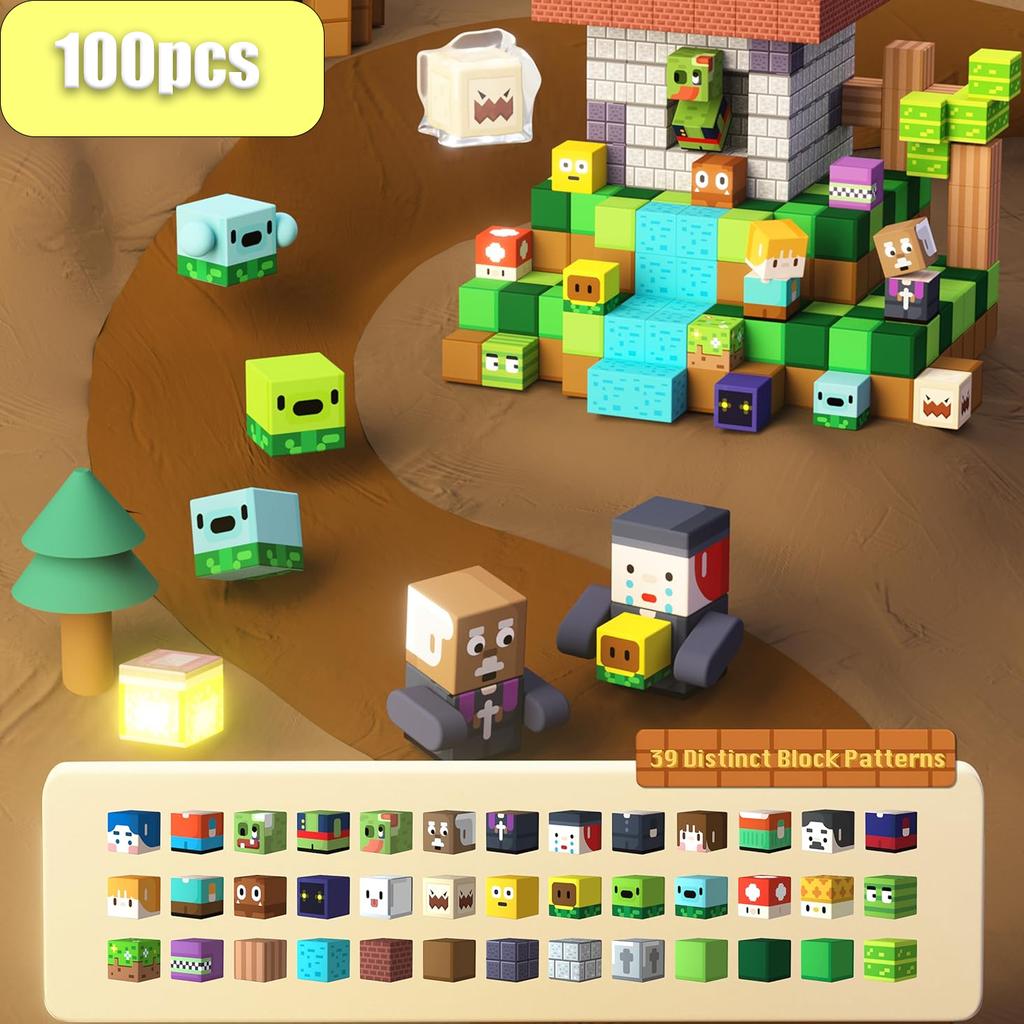 Magnetic Building Blocks Mine World Magnet Princess Castle Blossom Cave Plant Zombies Cubes Set Brick Cube Toys Children Gifts