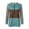 Women Casual Long Sleeve Basic Quarter Zipper Color Blocking Pullover Sweatshirts Casual Top Fall Clothes