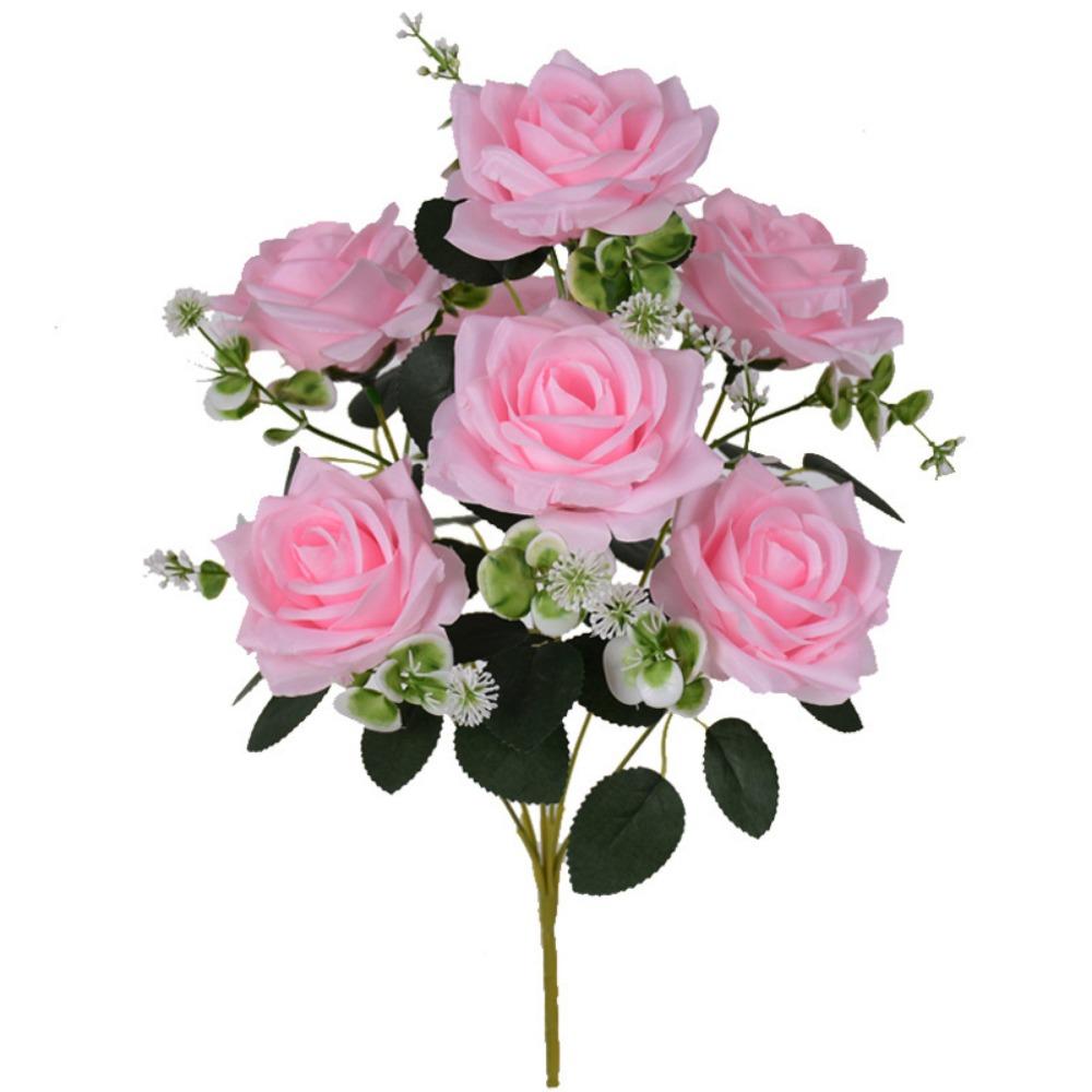 8 Colors Valentine's Day Flowers 7 Heads Natural Simulated Rose  Home Decorative
