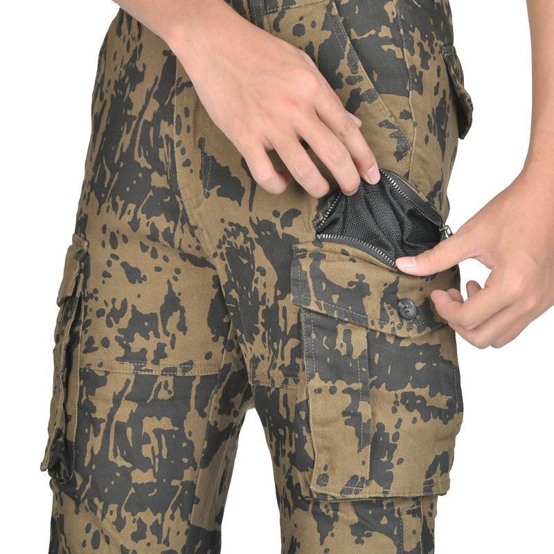 VOLERO Mens Motorcycle Jeans Camo Work Pants With Pads Breathable Motorbike Riding Trousers