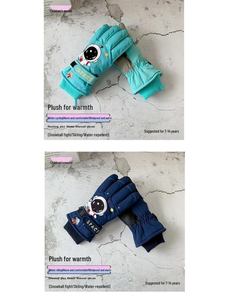 Cartoon Wasserdichte Winter Skihandschuhe für Kinder - Dick, Warm, Rutschfest, Kältefest