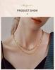 Chunky Chain Rope Link Stackable Necklace for Women, Stainless Steel Minimalist Jewelry, Gold Plated Oval Collar Chain Jewelry