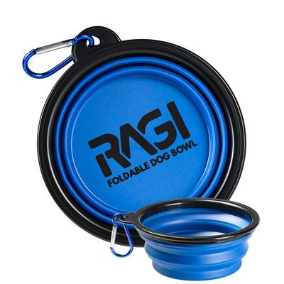 Faltbare Schüssel für Hund 300ml Silikon Blau, für Spaziergänge und Reisen