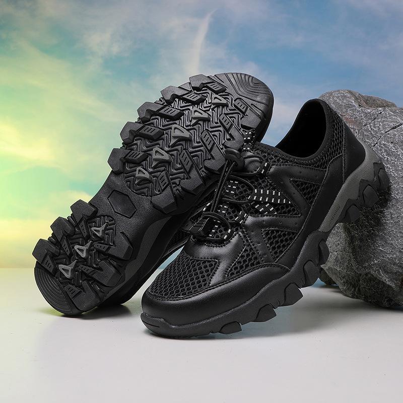 

Летняя мужская обувь для активного отдыха, альпинистская спортивная обувь, сетчатая дышащая обувь для пеших прогулок, обувь для ручьев 45 чёрный