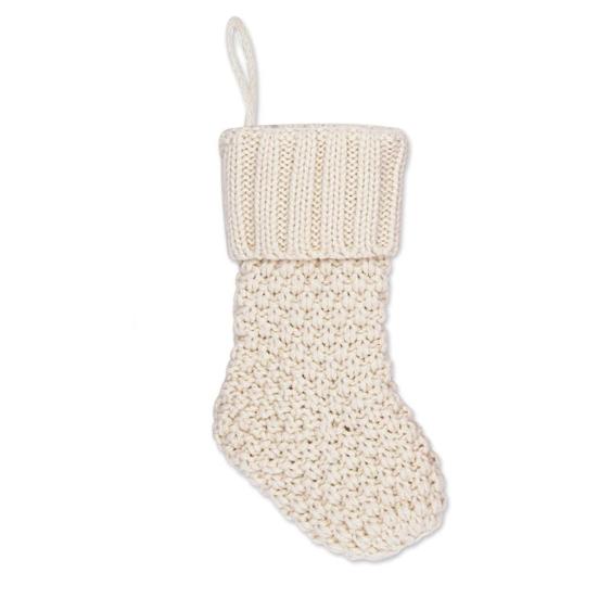

Рождественские чулки, износостойкие, большой емкости, однотонные вязаные чулки, подвесное украшение для рождественской елки бежевый