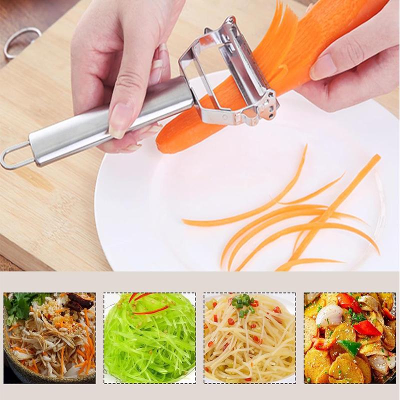 4in1 Vegetable Peeler Stainless Steel Melon Planer Multifunction Double-Head Peeler Fruit And Vegetable Peeler Kitchen Gadgets