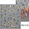 1PCS Black White Butterfly Laser Nail Stickers Nail Art Decoration Abstract Lines Bronzing Flowers Stickers For Nails