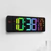 New digital alarm clock LED fantasy wall clock living room wall clock display multi-function alarm clock 6669RGB color change