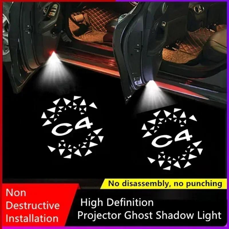 2PCS Car Led Welcome Light Courtesy Projector Ghost Shadow Logo Emblem Lamp For Citroen C1 C2 C3 C4 C5 C6 C4L DS3 DS4 DS5 DS6
