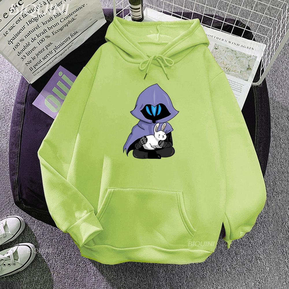 Omen VALORANT Hoodie Men Sweatshirt Vintage HIP HOP Clothes for Teens Students Harajuku Lounge Wear Cartoon Printed Velvet Anime