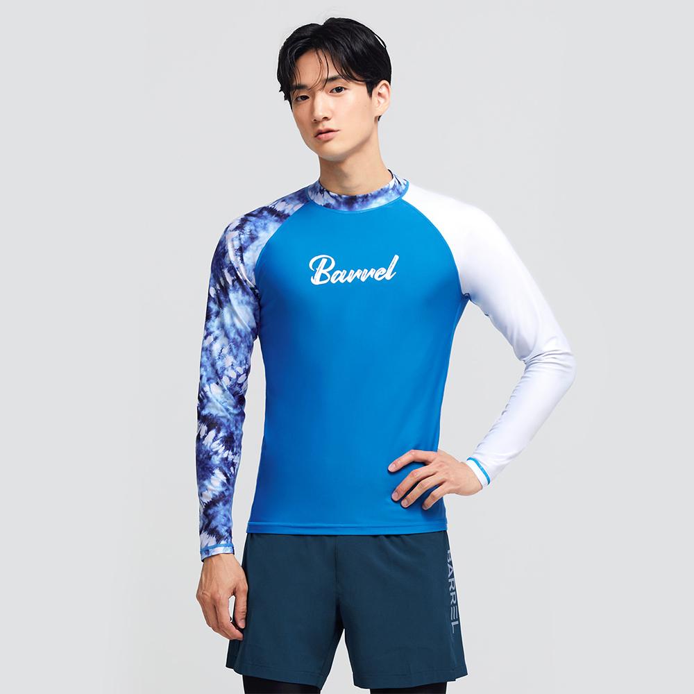 BARREL Men Ocean Pattern Rash Guard Reef Tie-Dye (Bi2Mwrg10Ltd)