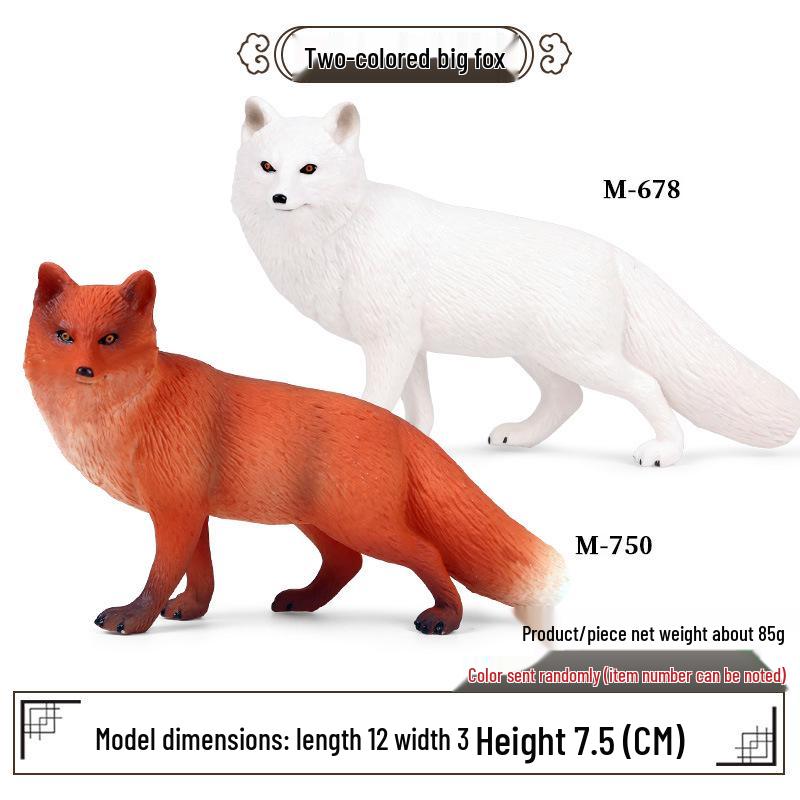 Realistic Animal Models: White Fox, White-tailed Deer, Arctic Fox Children's Gift Toys