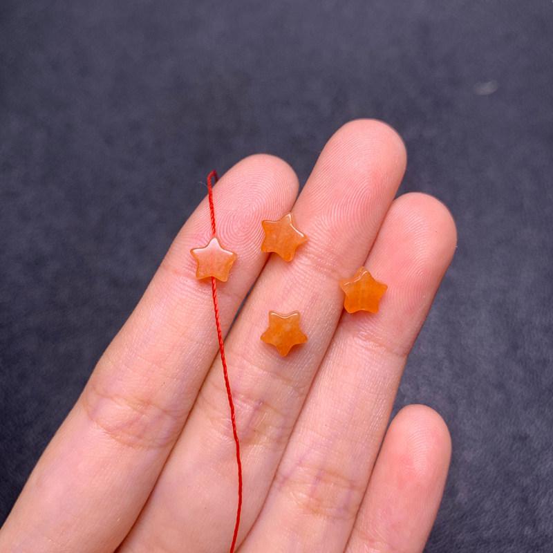 Red Dongling 6mm Flat Star Bead for DIY Bracelets, Earrings, Necklaces
