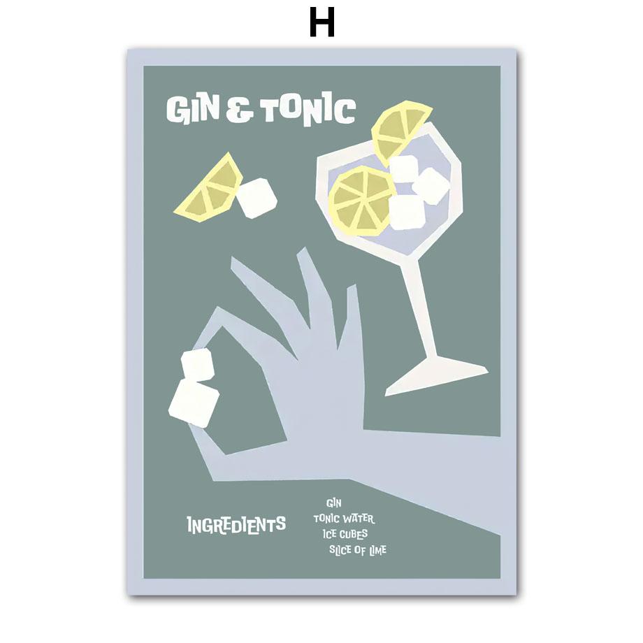 

Коктейльные цветные блоки, ручная работа, мохито, настенное искусство, холст, живопись, постеры и принты, скандинавское украшение для гостиной, дома, фреска 21x30cm No Frame