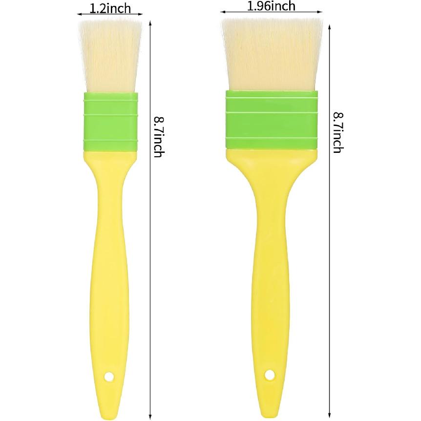 Pastry Brushes Basting Oil Brush for Spreading butter, oil, or egg wash,Cooking Baking BBQ Oil Brush (2, 1in, 2in)
