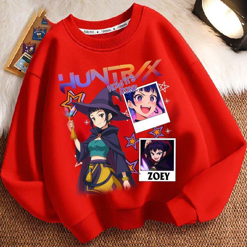Children's Fashion KPOP Witch Hunt Team Hoodies for Autumn and Winter, Casual Tops for Boys and Girls