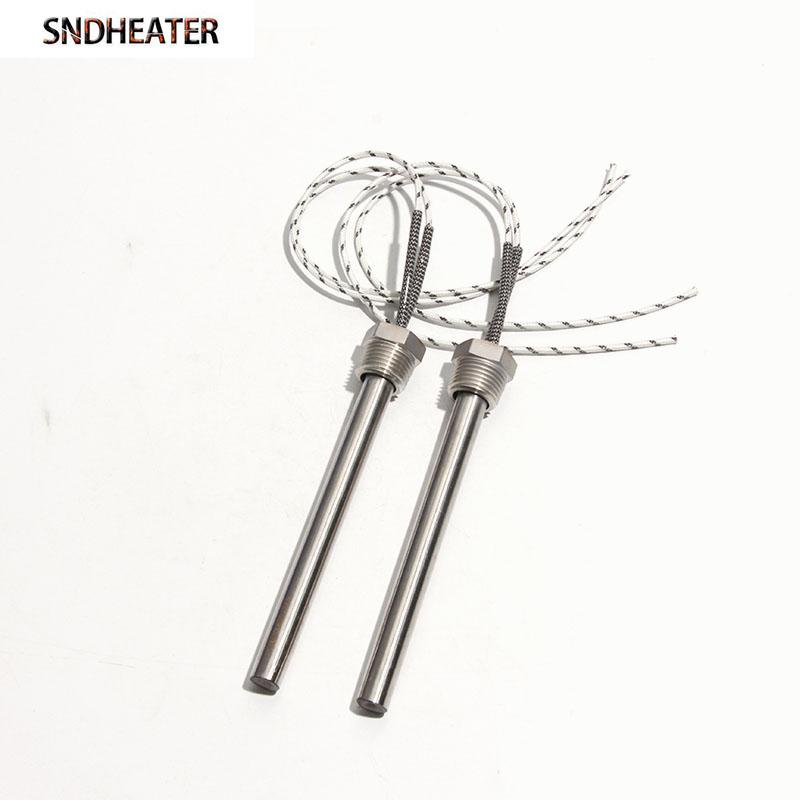 SNDHEATER 1pc 110V 220V 380V DN15/21mm Thread Cartridge Heater Single Head Heated Tube 12x100-200mm 300-1000W for Water Bucket