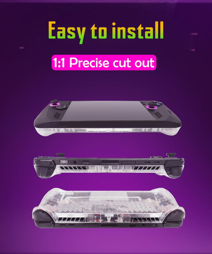 Matte Clear Back Cover for ASUS Rog Ally X 2024, Rog Alloy X Faceplate Accessories Protective Cover Soft Skin Grip Case Plates