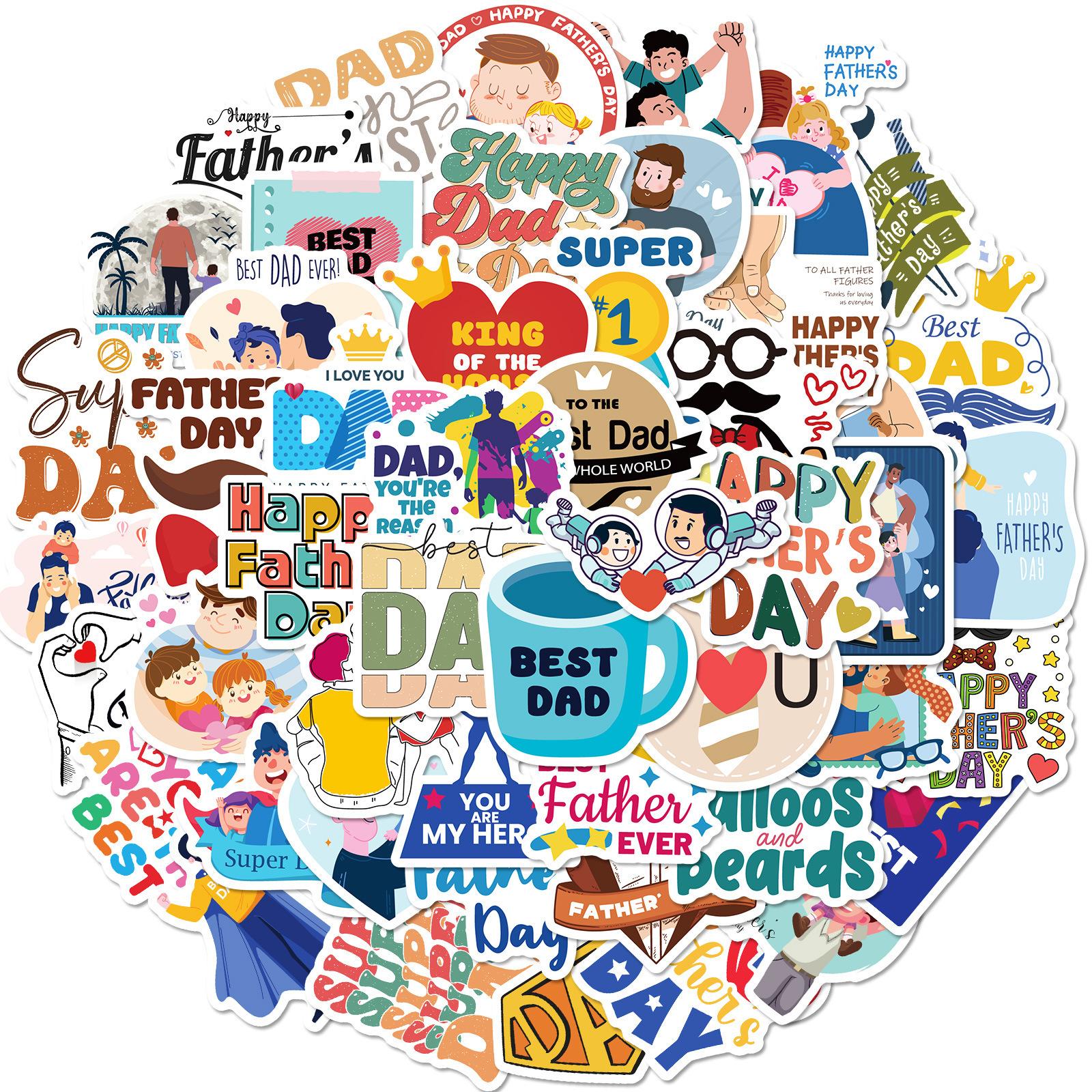 

50 Father S Day Themed English Short Sentences, Gifts, Water Glasses, Suitcases, Decorative Stickers, Waterproof Stickers