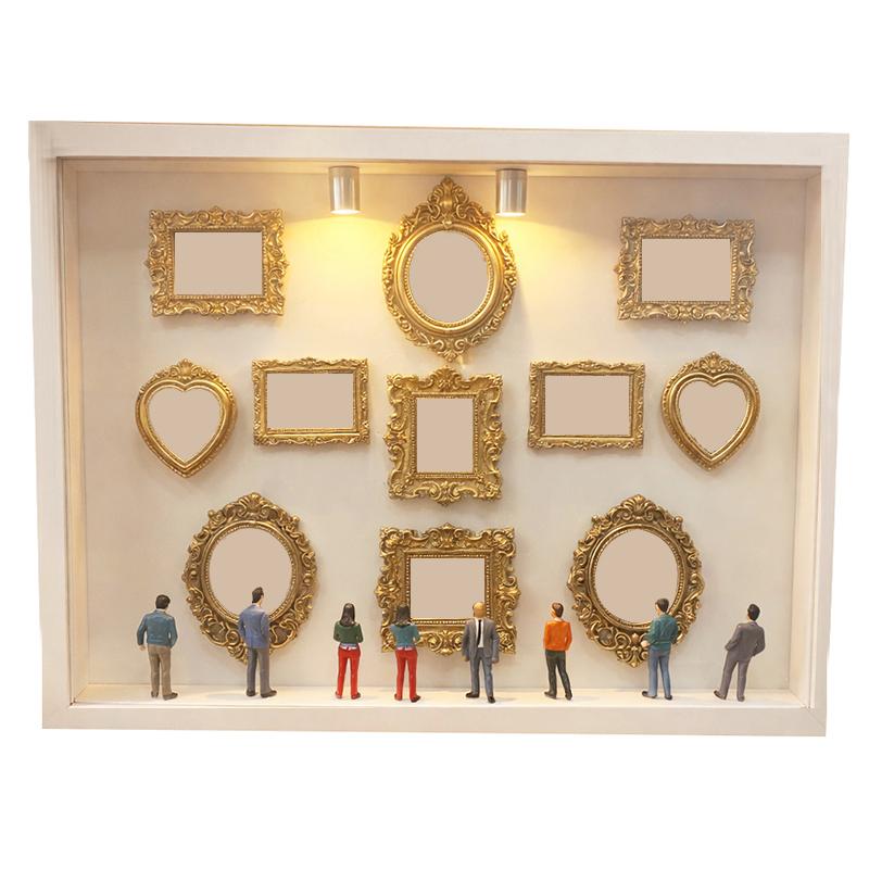 

Diy Mini Museum Silhouette Box, Family Memory Po Display Case Frame Silhouette Box With Light, Mini Frames & Figurines