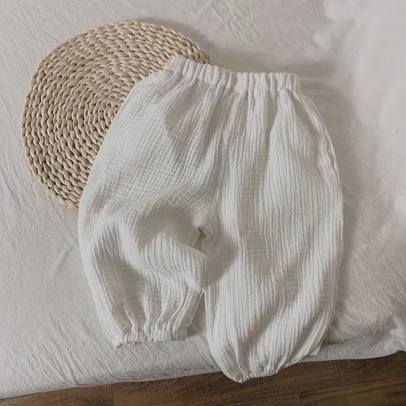 Kinderhose Sommer Jungen Mädchen Mückenschutzhose Leichte Hose mit Atmungsaktiv Falten Leggings Hose