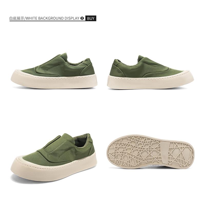 Canvas men's shoes, summer new, anti slip, thick sole, breathable, lightweight, lazy, one foot board shoes, men's sports shoes
