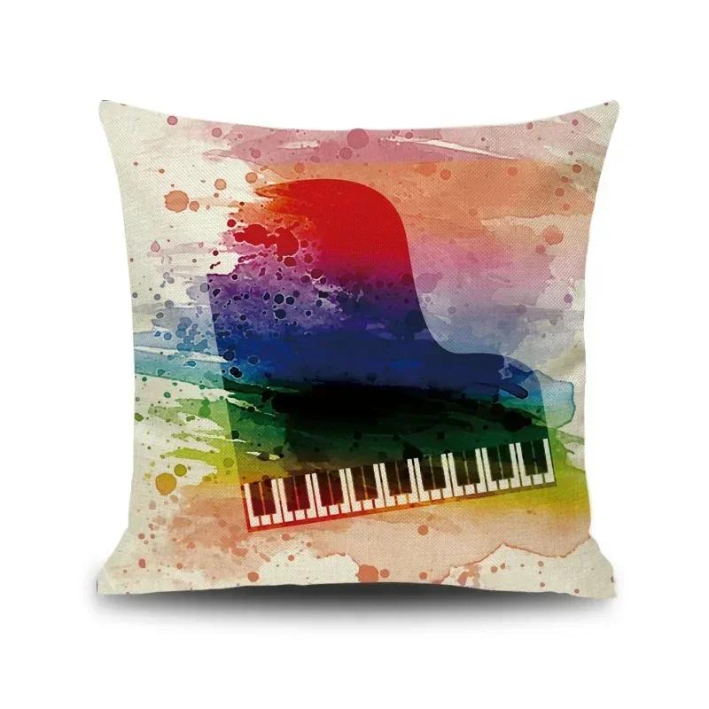 Piano Key Wonderful Notes Decorative Pillowcase Car Sofa Art Piece Office Seat Cushion Cover Home Decoration