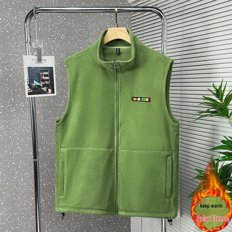 

360 Jin Men s Plus Size Polar Fleece Vest - Sleeveless Autumn/Winter Wear for Larger Frames 5XL (Approx. 211-230 Jin)