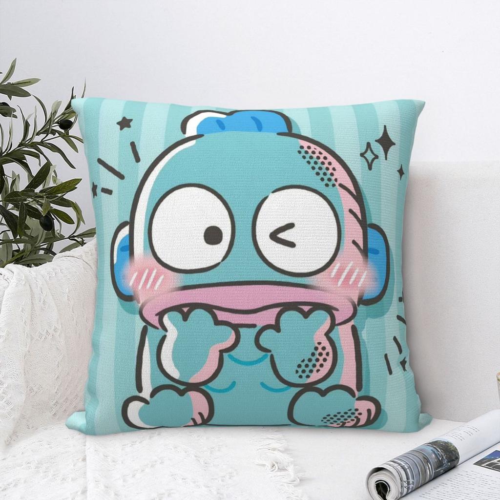 Hangyodon Cartoon Pillowcase Printed Polyester Cushion Cover Decorative Throw Pillow Case Cover Home Square 18''