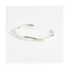 925 Silver Minimal Wave Open Bangle Bracelet Layered, Made In Korea