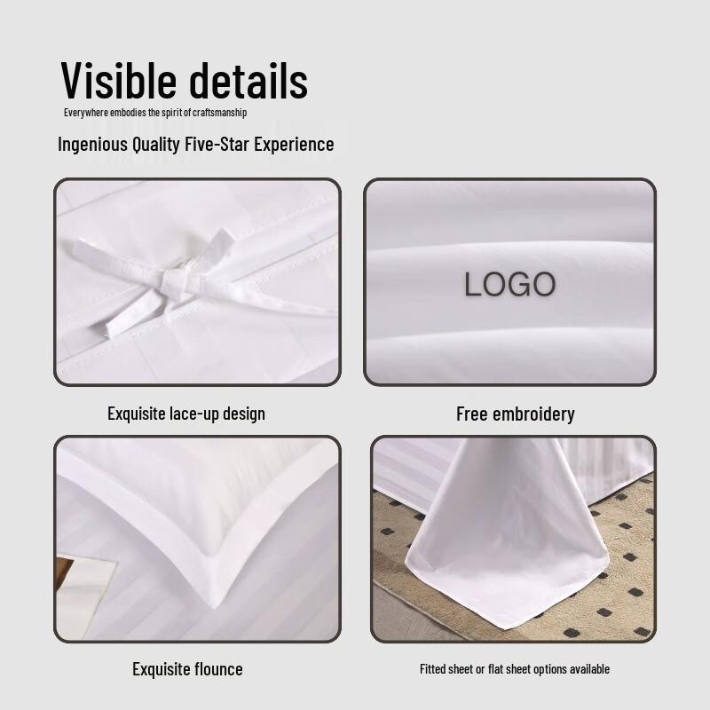 Mling Hotel Thickened White Satin Stripe Duvet