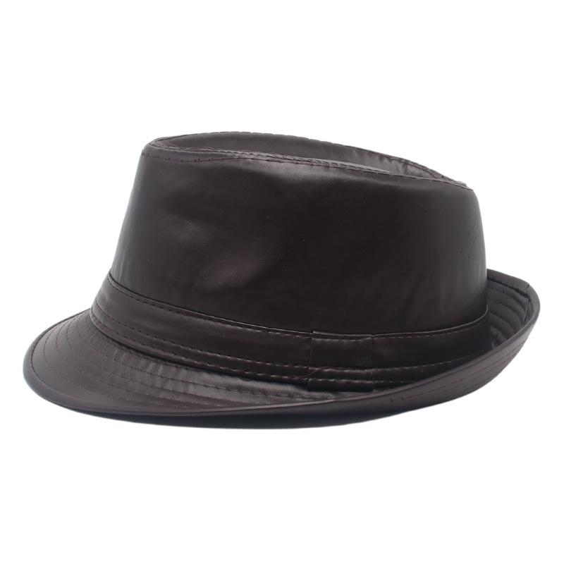British Style Trilby Studio Props Jazz Hat Clothing Store Gentleman Hat Leather Men'S Black Top Hat