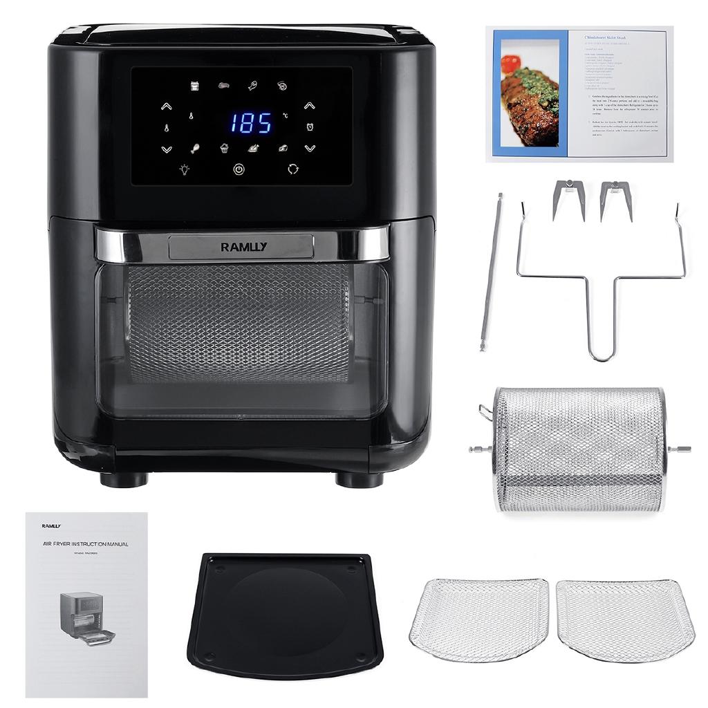 10L Multifunction Smart Fryer Chicken Oil free Air Fryer Oven Healthy Food Fryer Cooker Touch LCD Electric Deep Fryer 28x38x42cm
