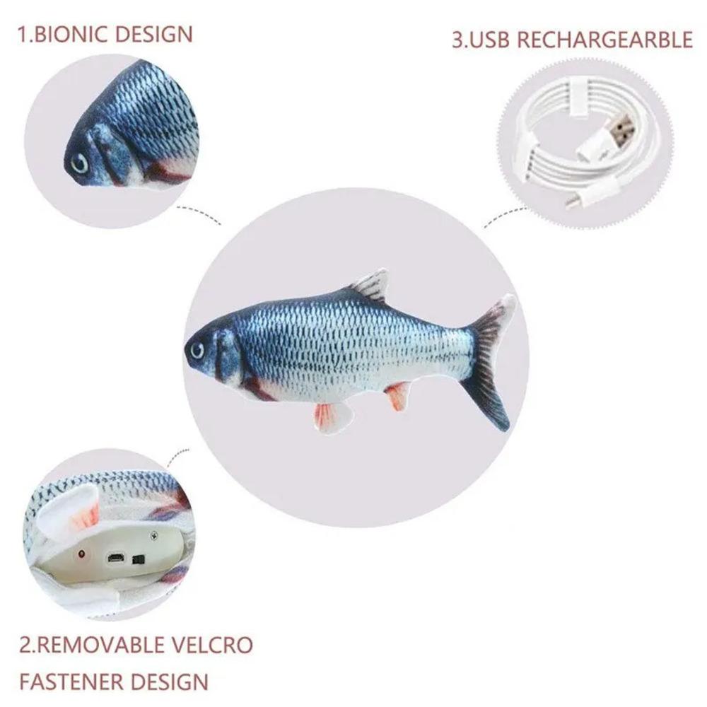 Cat Dog Toy Fish Electric Floppy Simulation Fish Interactive Training Teeth Grinding Pet Chew Toys