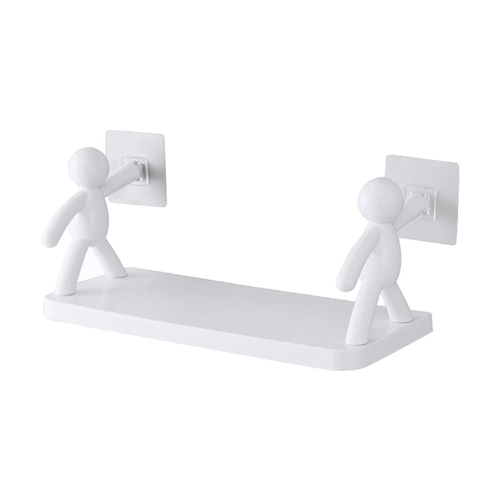 Wall Mounted Person Shelves No Punch Bathroom Wall Shelf Kitchen Spice Bottle Storage Organizer Rack