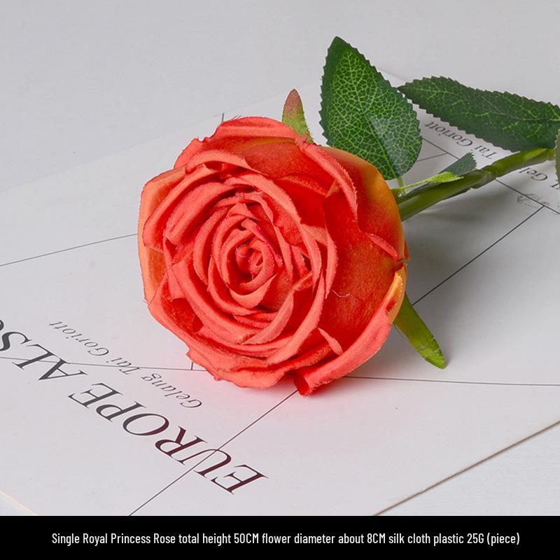 Orange-Themed Wedding Aisle Simulation Flower Arrangement - Artificial Home Decor Row Flowers