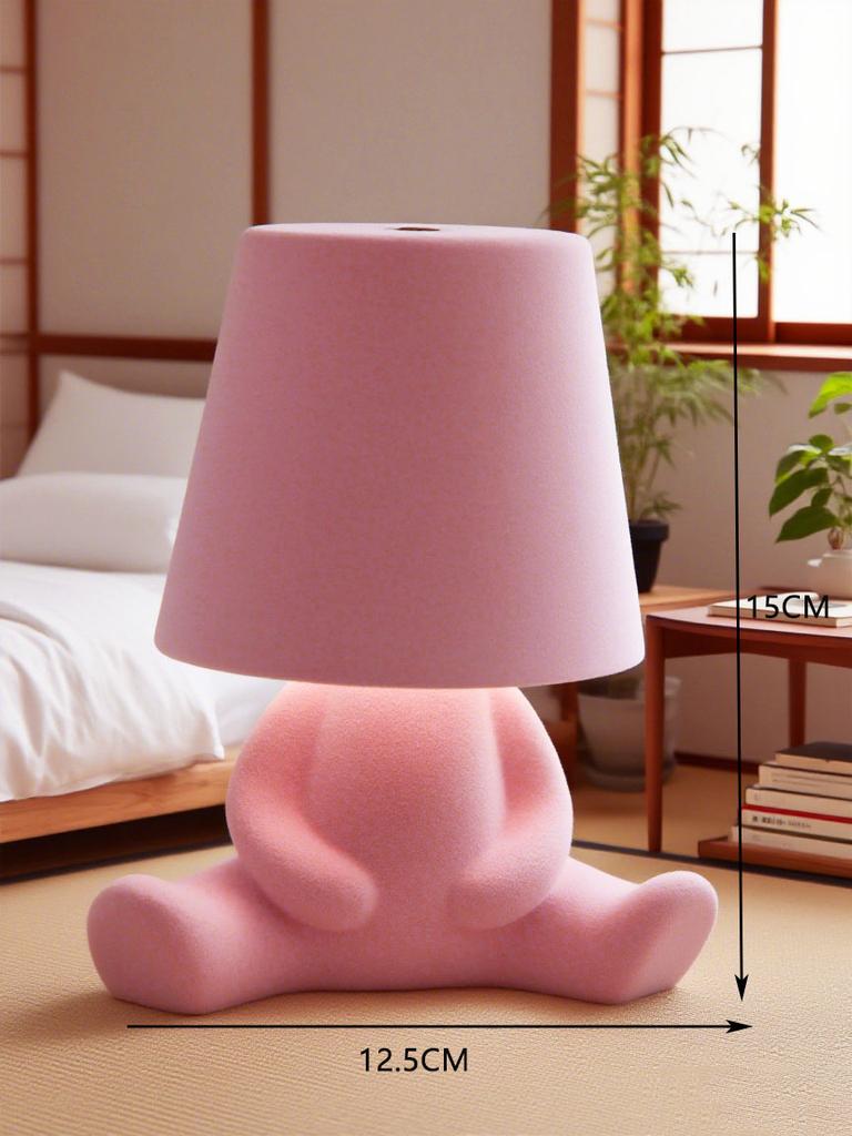 Bedside Touch Table Lamp, Creative Small Silver Man Decorative Thinking Man Statue LED Table Lamp, USB Rechargeable 3 Levels Bri