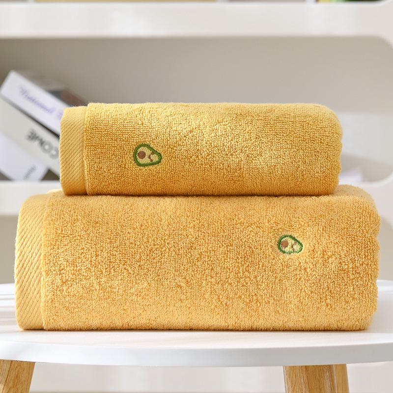 

Embroidery Avocado Pure Cotton Bath Towel - Cute Gift & Beach Towel with Logo Option 35*75cm Towel жёлтый