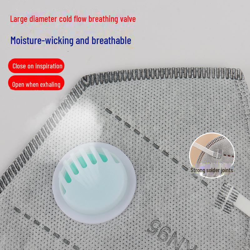 KN95 Activated Carbon Mask with Breathing Valve & 7-Layer Protection, Thickened with Sponge Strips, Head-Mounted.