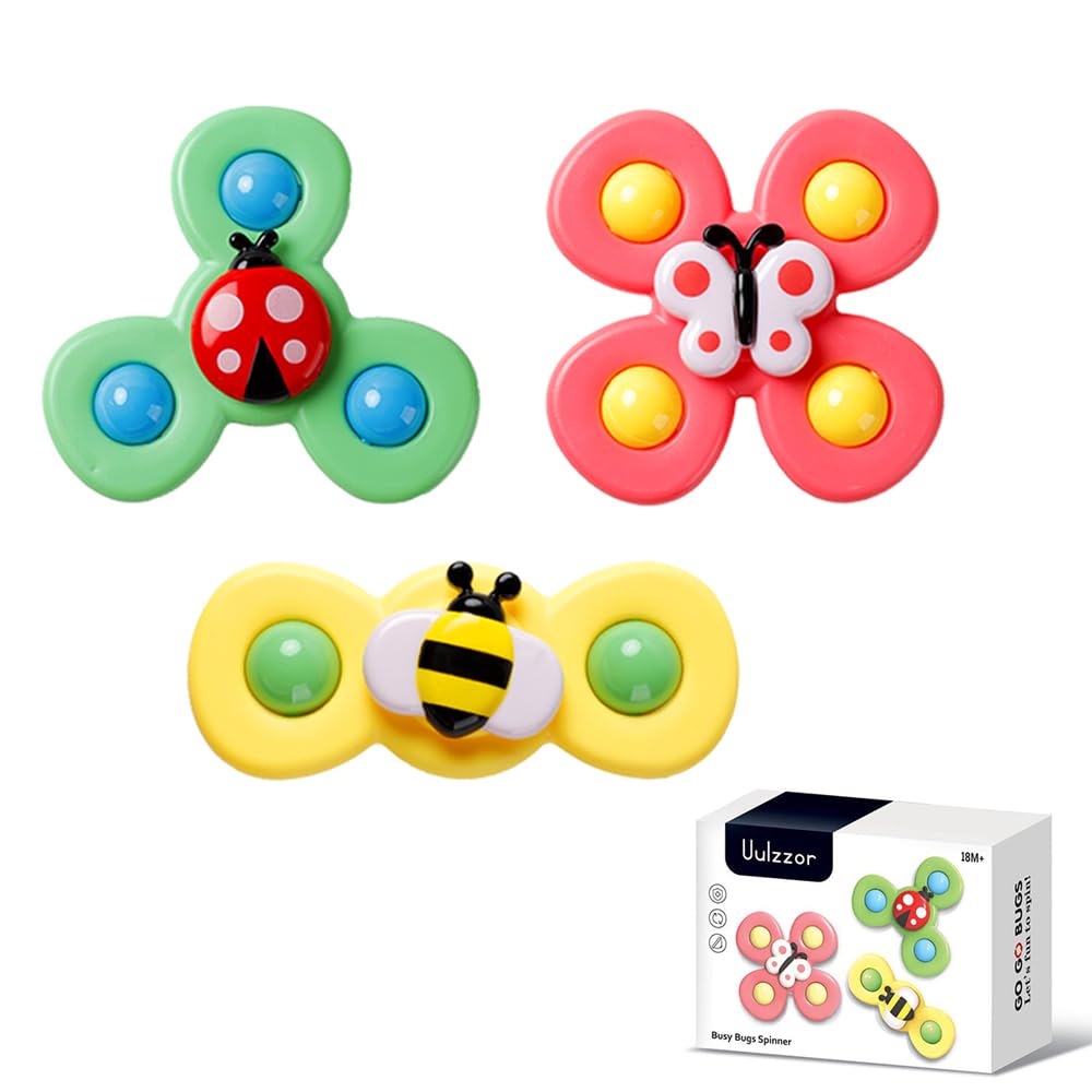 

Set of 3 Cute Cartoon Spinning Tops Animal Spinning Windmill Stress Relief Finger Fun Stacking Toy Pool Cup Spinning Toy Suction Cup (Insect Spinner)